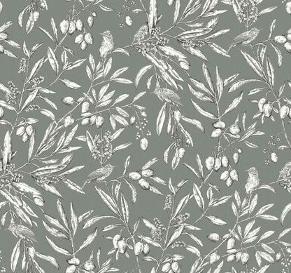 Aceituna wallpaper by Coordonné in Celadón, flat pattern view