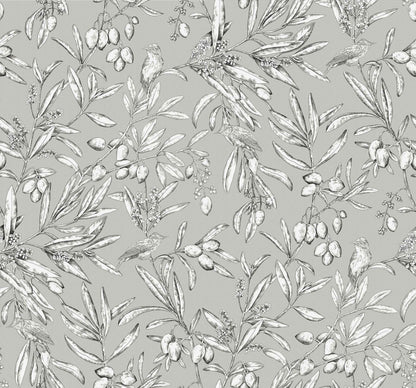 Aceituna wallpaper by Coordonné in Plata, flat pattern view