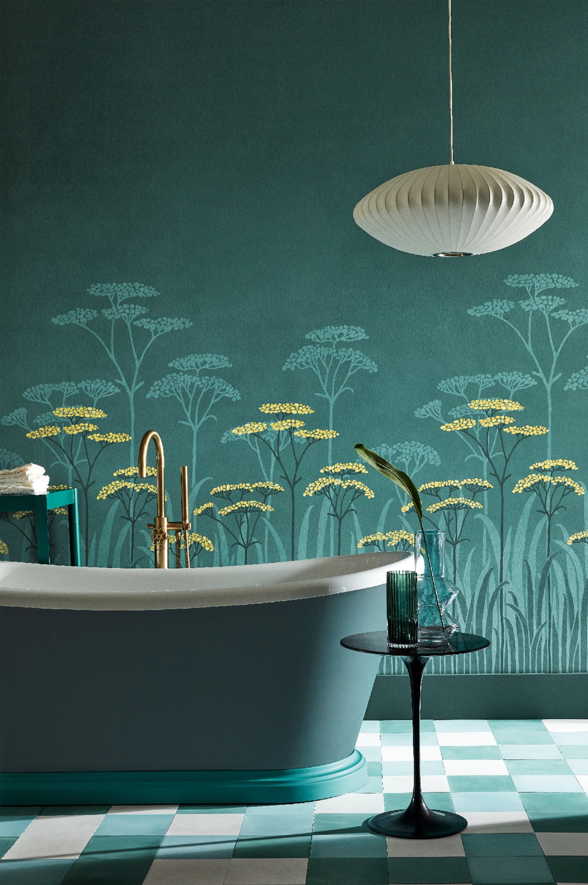 Achillea mural by Little Greene in Aurora