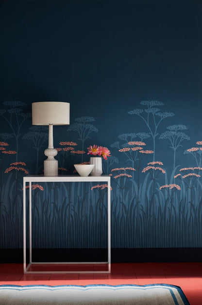 Achillea mural by Little Greene in Nighttide