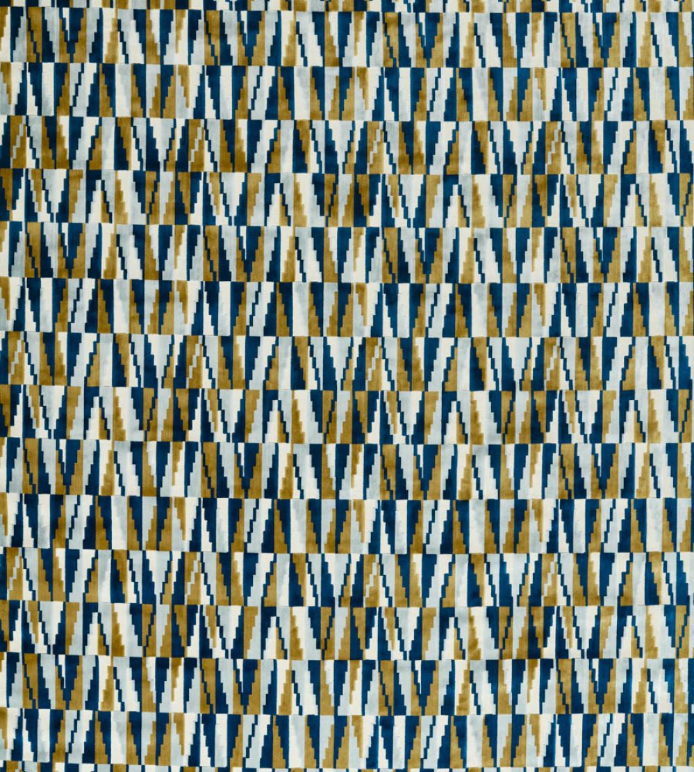 Acute Fabric by Harlequin Cobalt Ochre