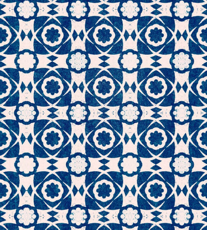 Aegean Tiles Wallpaper by MINDTHEGAP Indigo