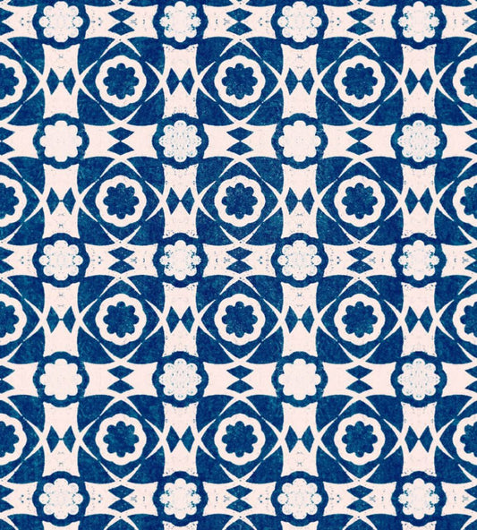 Aegean Tiles Wallpaper by MINDTHEGAP Indigo