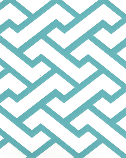 Aga Turquoise on Almost White wallpaper by China Seas