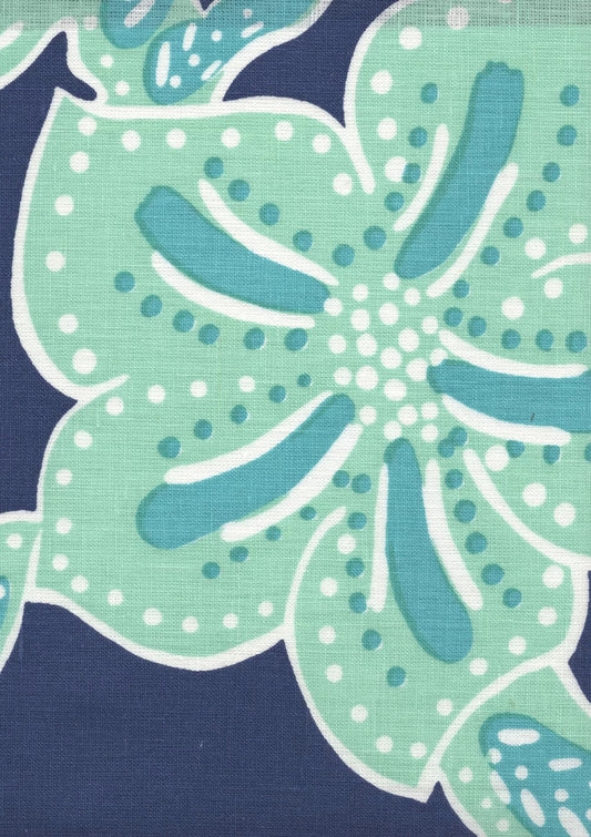 Albany Multicolor Multi Aquas on New Navy fabric by Alan Campbell
