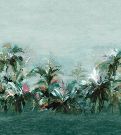 Alberi Mural by Clarke & Clarke Teal/Fuchsia Banner