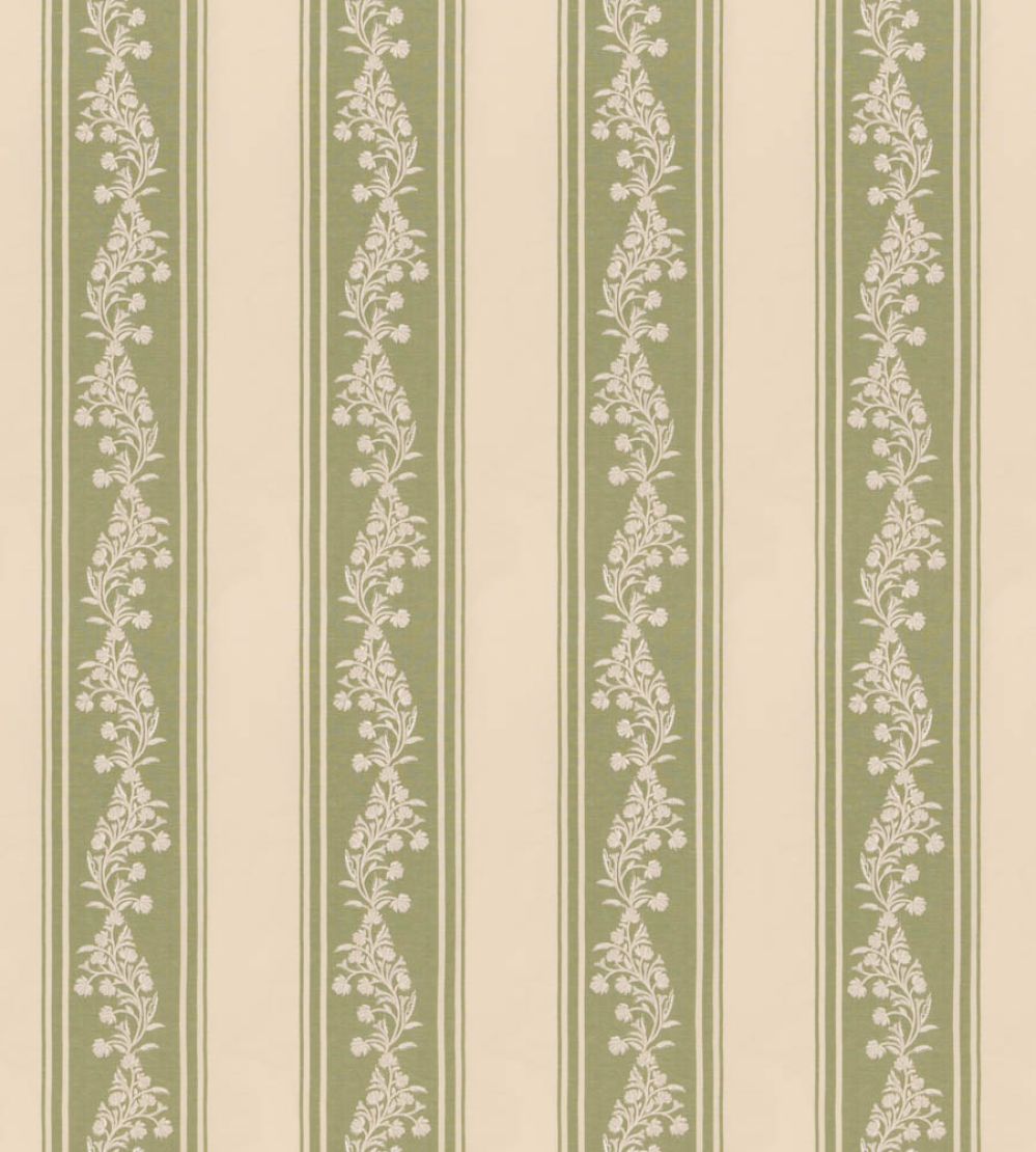 Aldbury Stripe Fabric by GP & J Baker Green