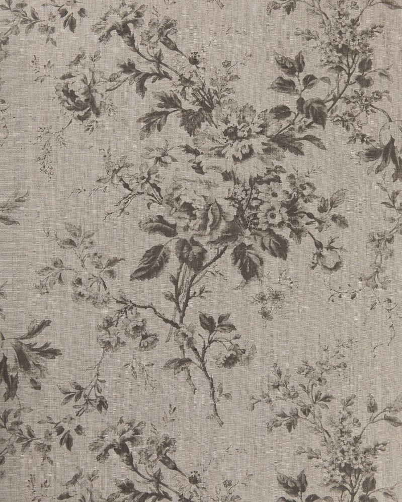 Alderney Charcoal on Natural fabric by Cabbages & Roses