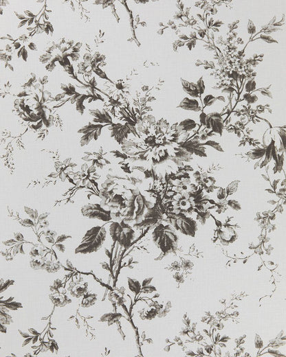 Alderney Charcoal on White fabric by Cabbages & Roses