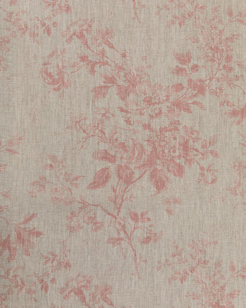 Alderney Pink on Natural fabric by Cabbages & Roses