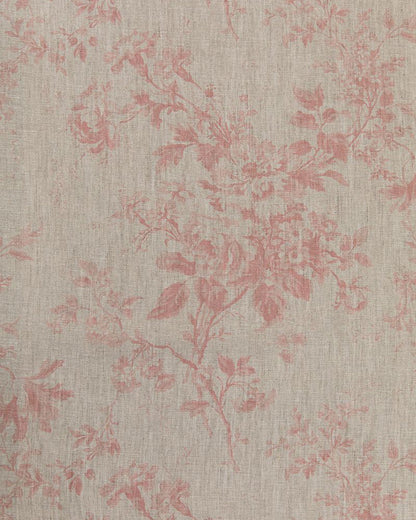 Alderney Pink on Natural fabric by Cabbages & Roses