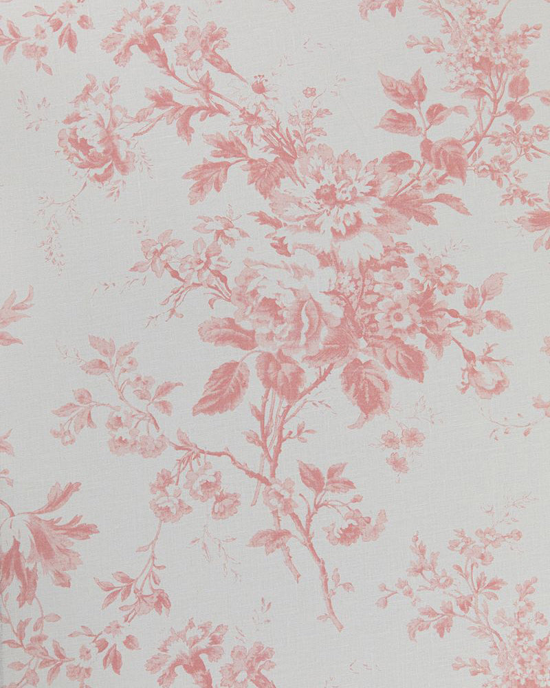 Alderney Pink on White fabric by Cabbages & Roses