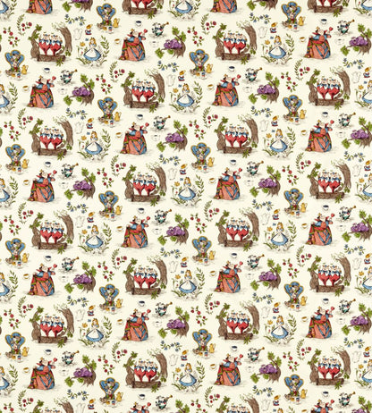 Alice in Wonderland Fabric by Sanderson Hundreds & Thousands