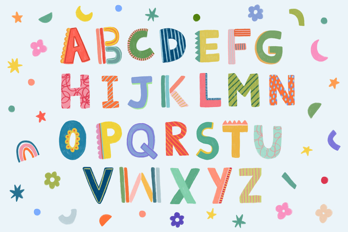 Alphabet Blue mural by Hovia