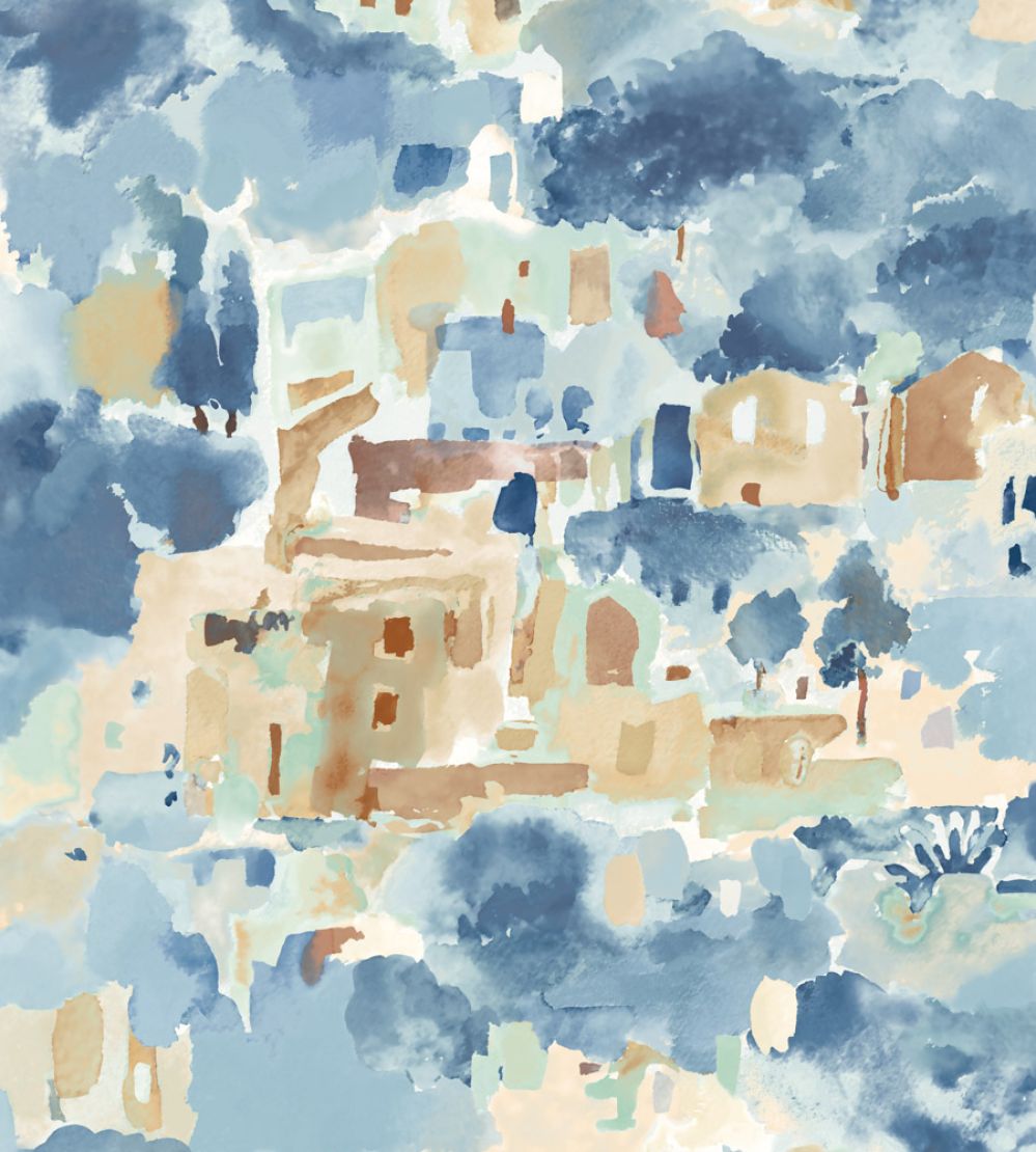 Amalfi Wallpaper by Ohpopsi Stoneware Blue