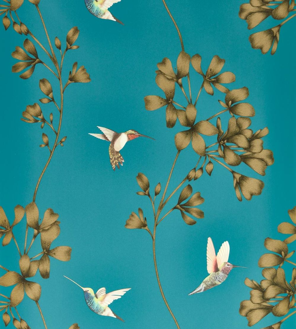 Amazilia Wallpaper by Harlequin Teal / Gold