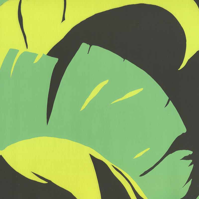 Amazon Dark Brown Leaf Green Lime wallpaper by China Seas
