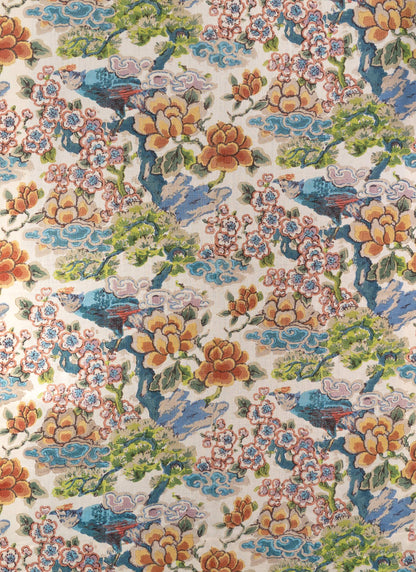 Amherst Hand-Block Fabric by Jean Monro in Plumage