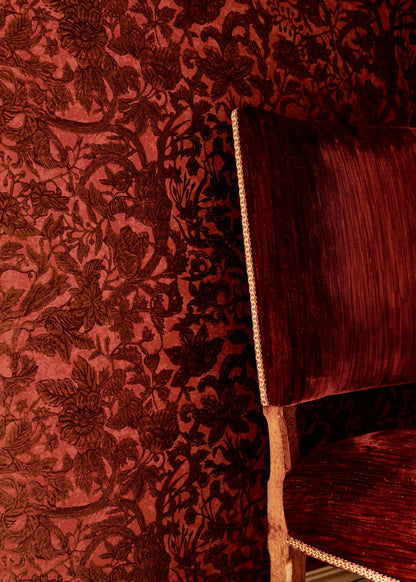 Amicia Wallpaper by Watts 1874 in Cochineal