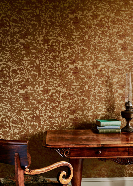 Amicia Wallpaper by Watts 1874 in Beetlenut