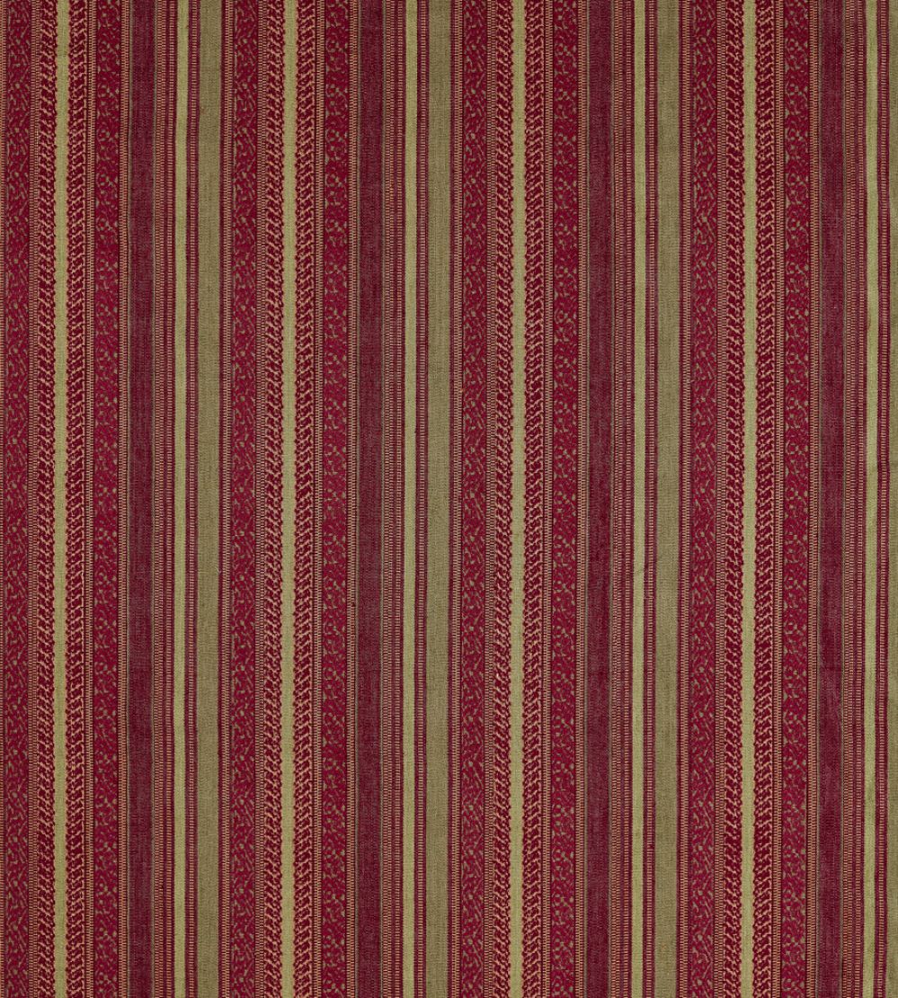 Andean Stripe Fabric by Zoffany Cochineal/Sage