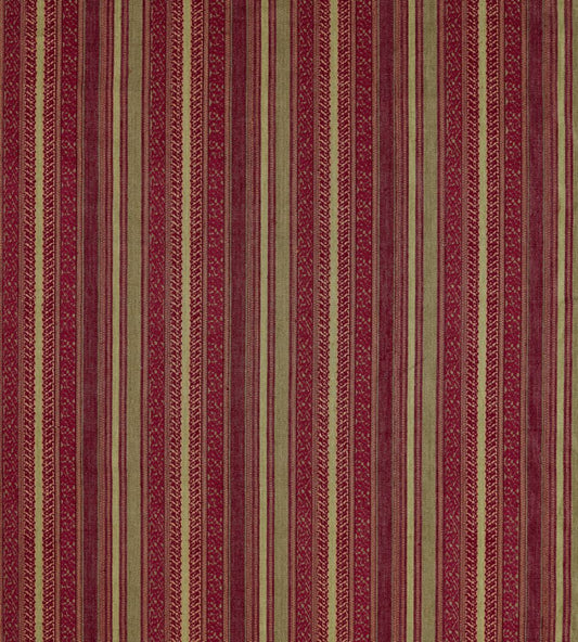 Andean Stripe Fabric by Zoffany Cochineal/Sage