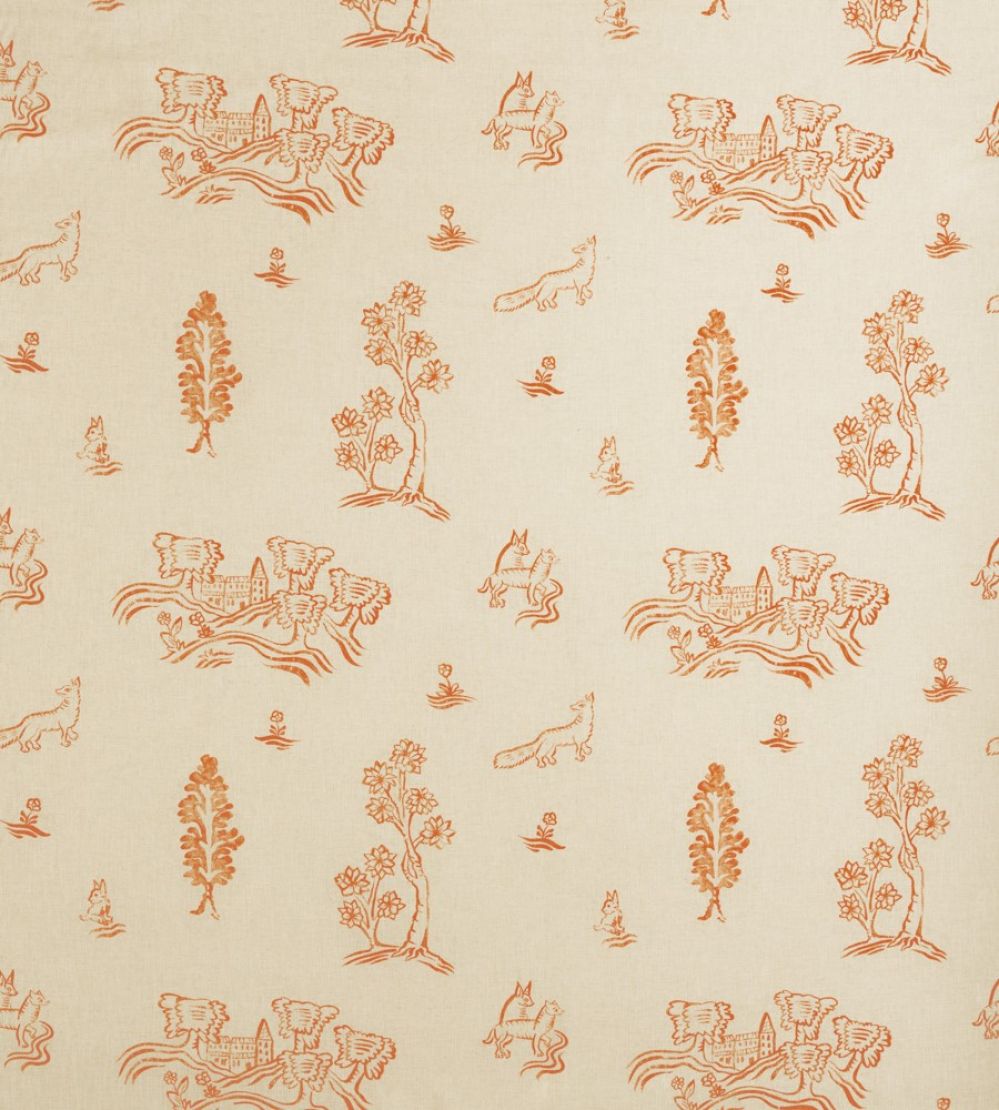 Friendly Folk Fabric by Andrew Martin Melon Orange