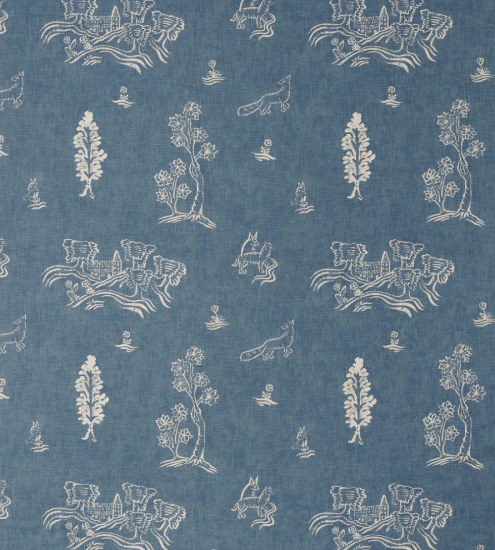 Friendly Folk Fabric by Andrew Martin Blue