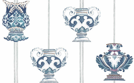 Ánfora wallpaper by Coordonné in Cristal, flat pattern view