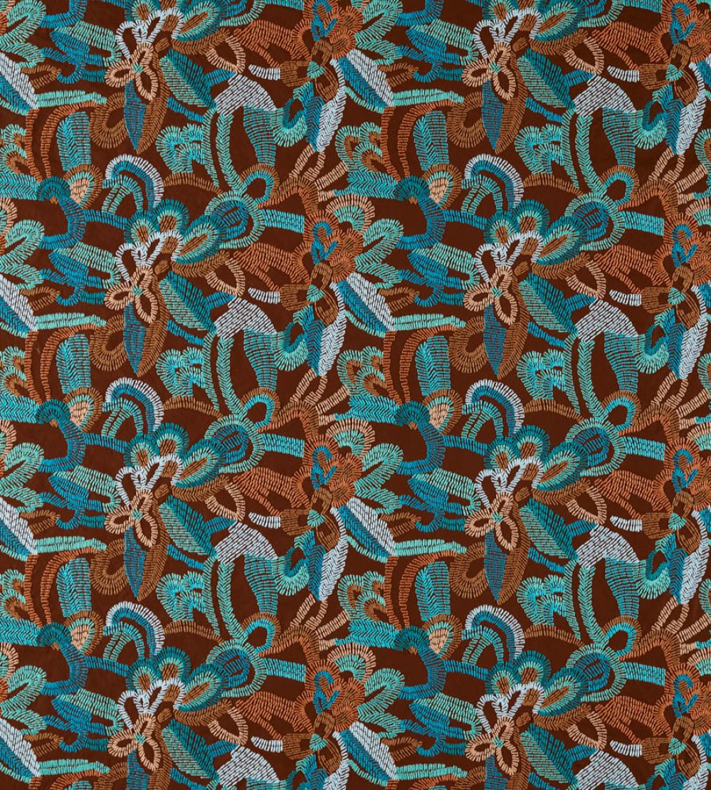 Ania Fabric by Harlequin Burgandy/Spice/Turquoise