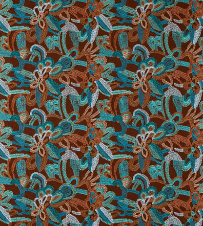 Ania Fabric by Harlequin Burgandy/Spice/Turquoise
