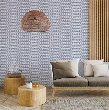 Animal Print wallpaper by Coordonné in Indigo, shown in a styled room