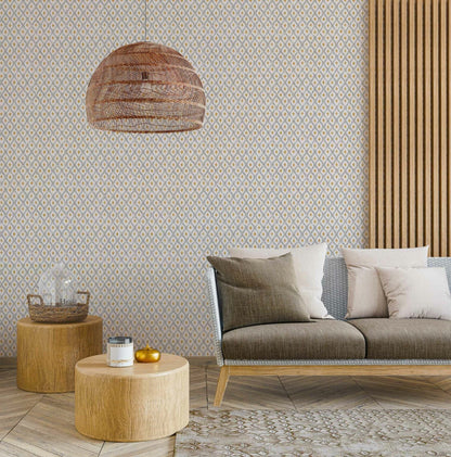 Animal Print wallpaper by Coordonné in Perla, shown in a styled room