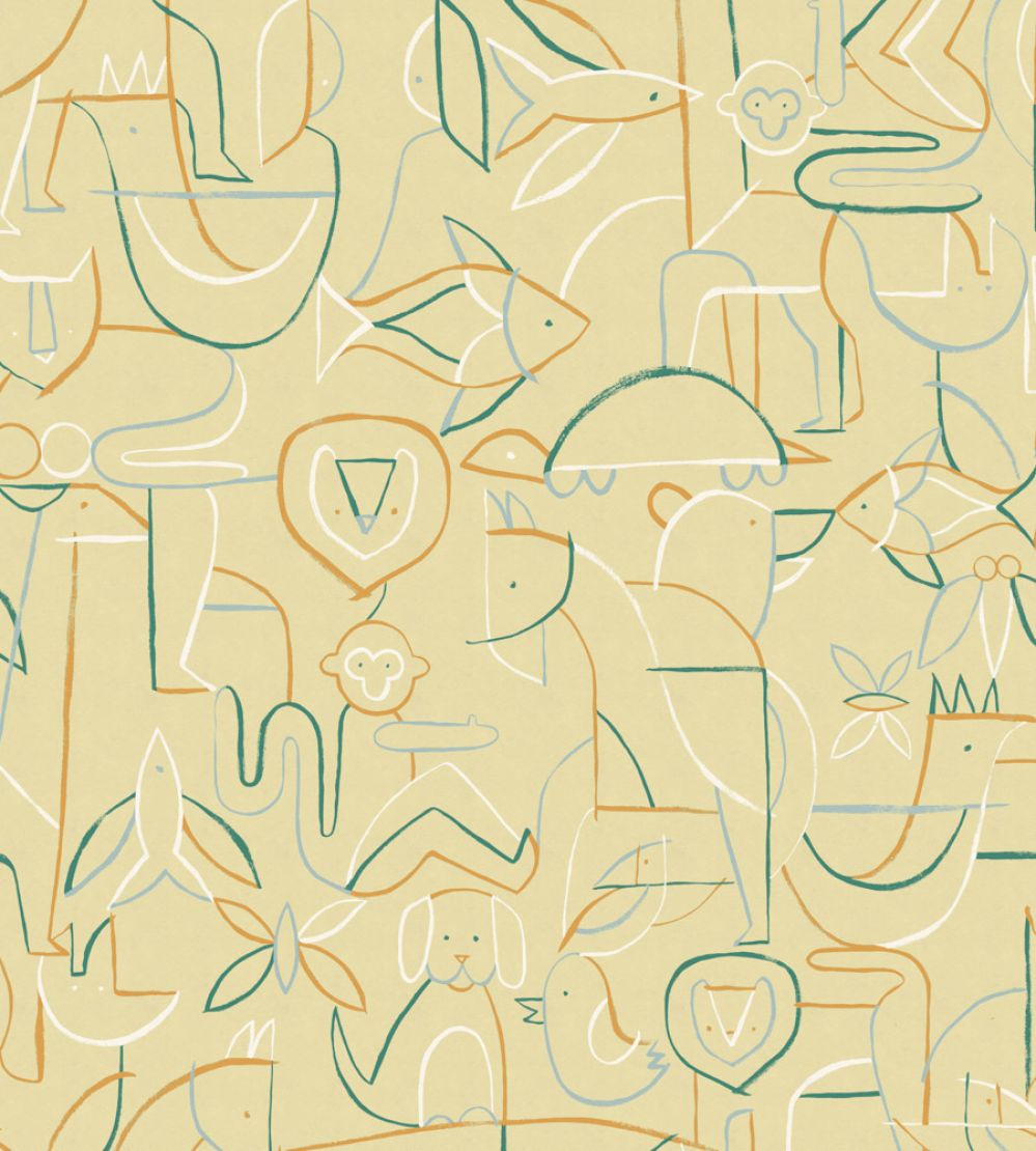 Animalia Wallpaper by Coordonne Buttercream