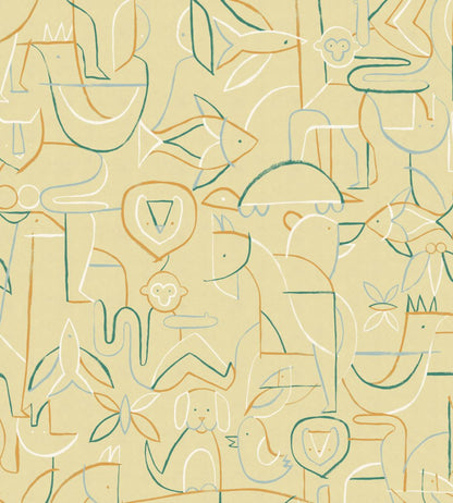 Animalia Wallpaper by Coordonne Buttercream