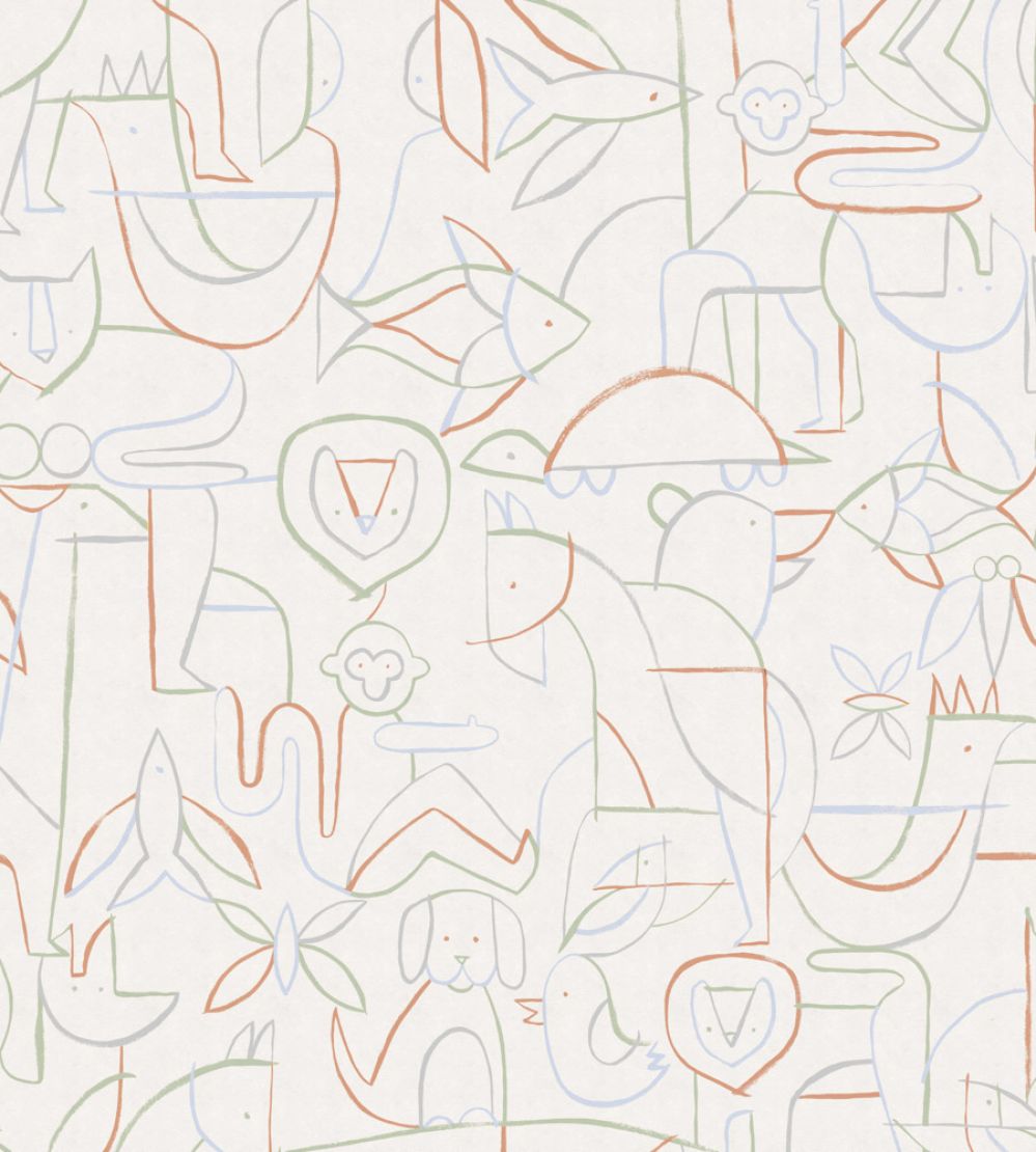 Animalia Wallpaper by Coordonne Mint
