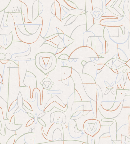 Animalia Wallpaper by Coordonne Mint