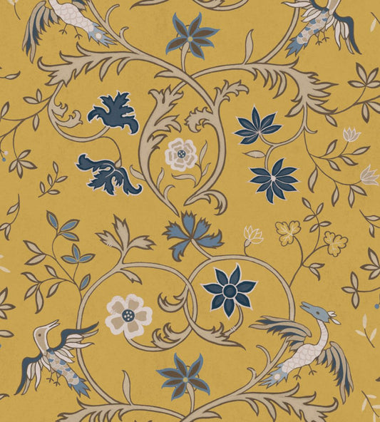 Antwerp Damask Wallpaper by Coordonne Mustard