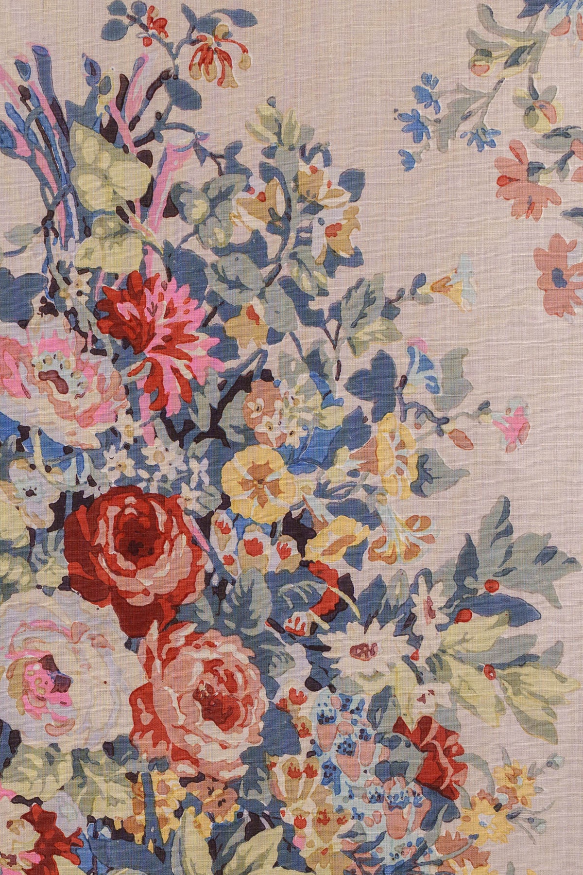 Apperley Bouquet Hand-Block Fabric by Jean Monro in Winter