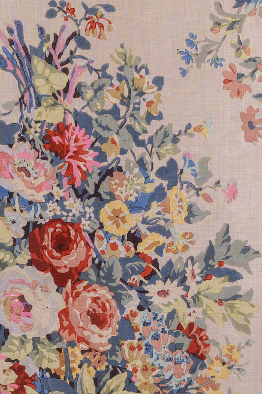 Apperley Bouquet Hand-Block Fabric by Jean Monro in Winter