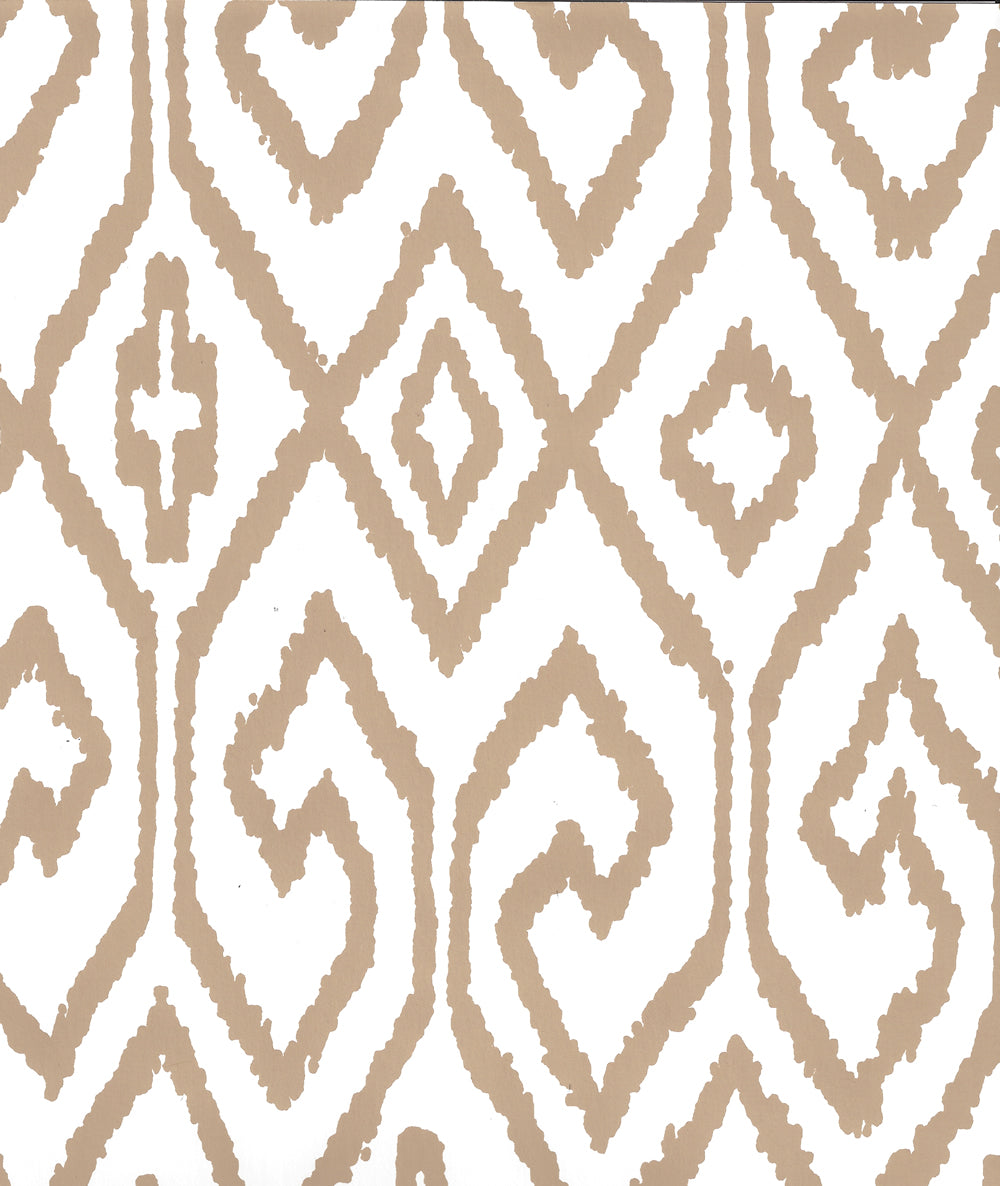 Aqua IV Camel on White wallpaper by China Seas