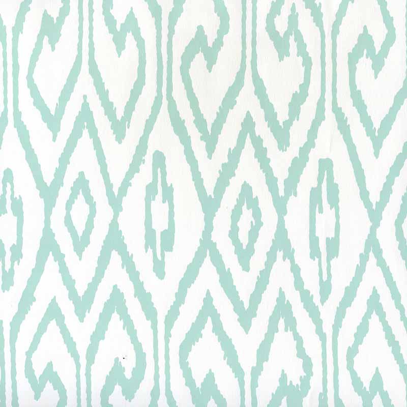 Aqua IV Turquoise on White wallpaper by China Seas