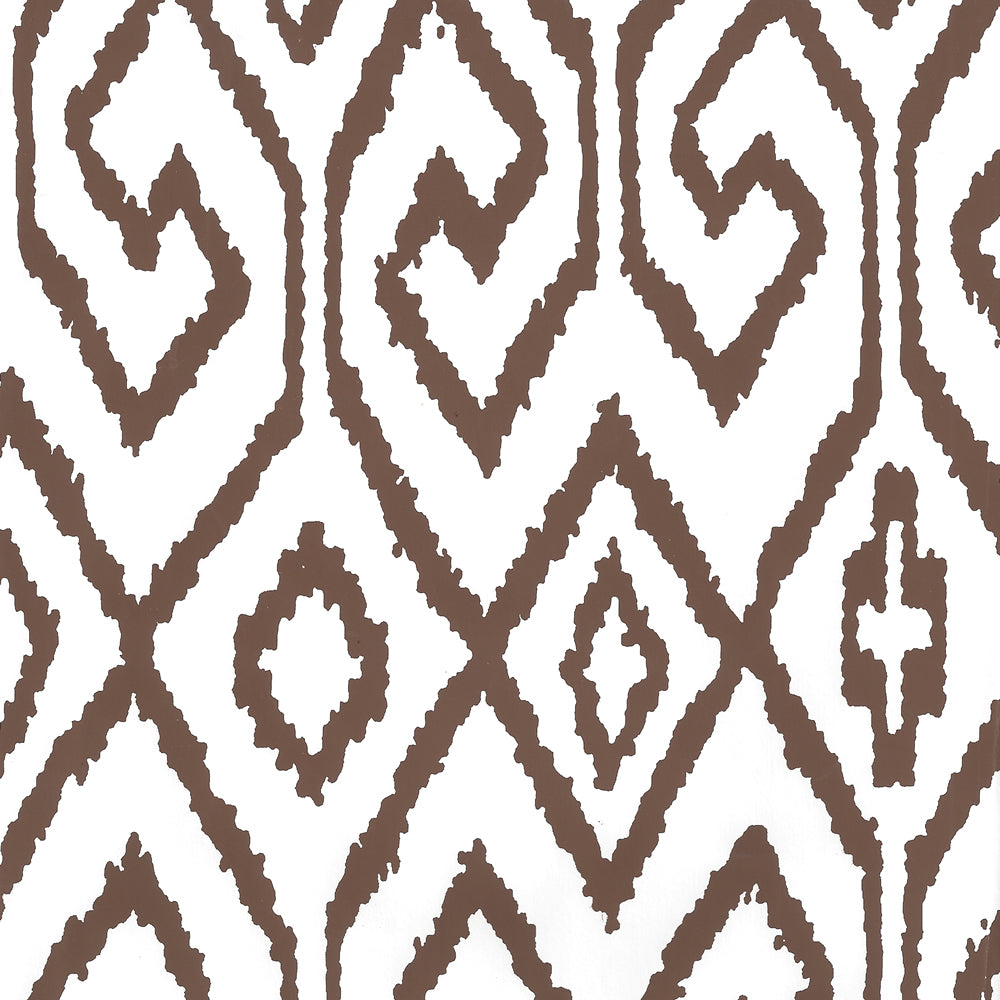 Aqua IV Brown on White wallpaper by China Seas