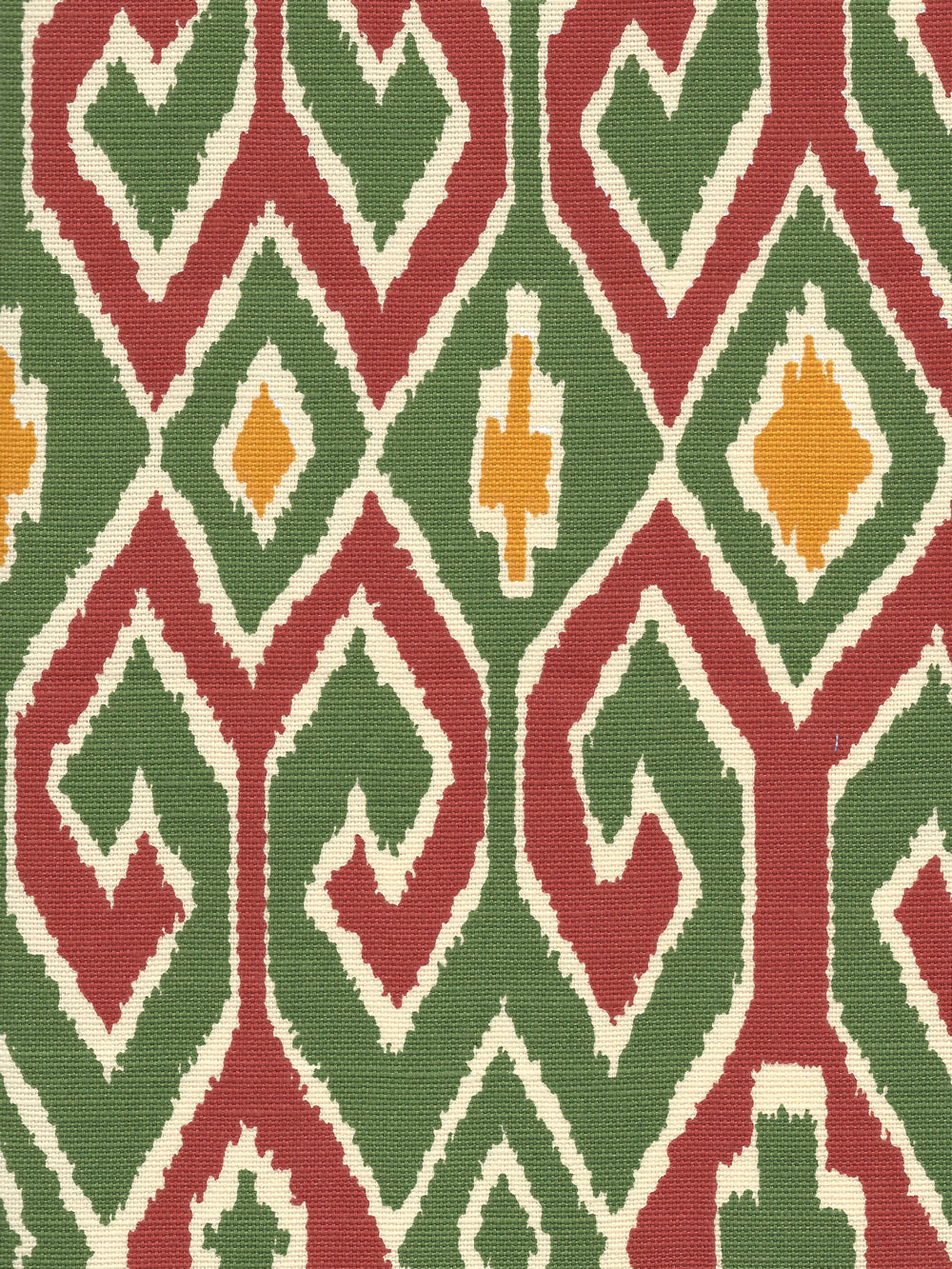 Aquarius Brique Leaf Yellow on Cream fabric by China Seas