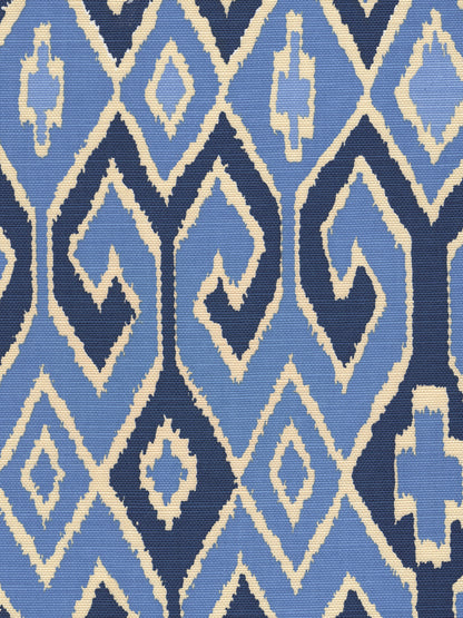 Aquarius New Navy/French Blue on Cream fabric by China Seas