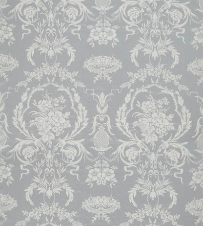 Arabesque Silk Fabric by Zoffany Quartz Grey