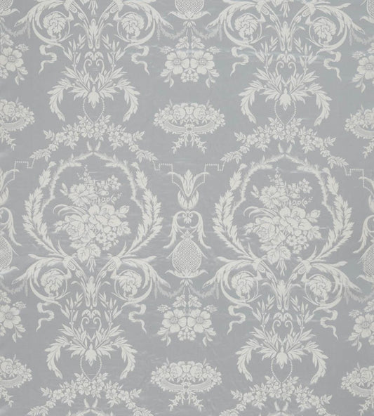 Arabesque Silk Fabric by Zoffany Quartz Grey