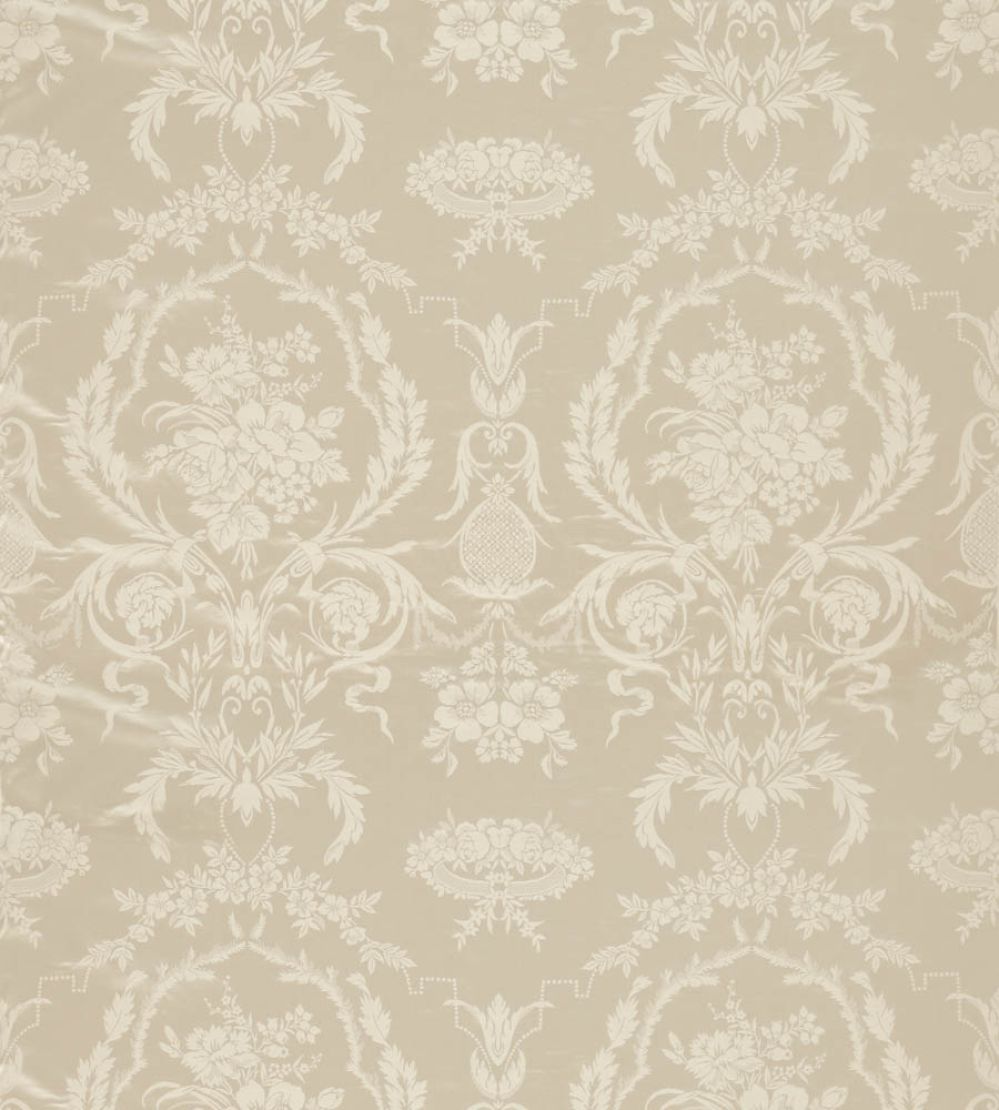 Arabesque Silk Fabric by Zoffany Warm White