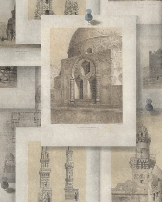 Arabian Monuments Taupe, Sepia wallpaper by MINDTHEGAP