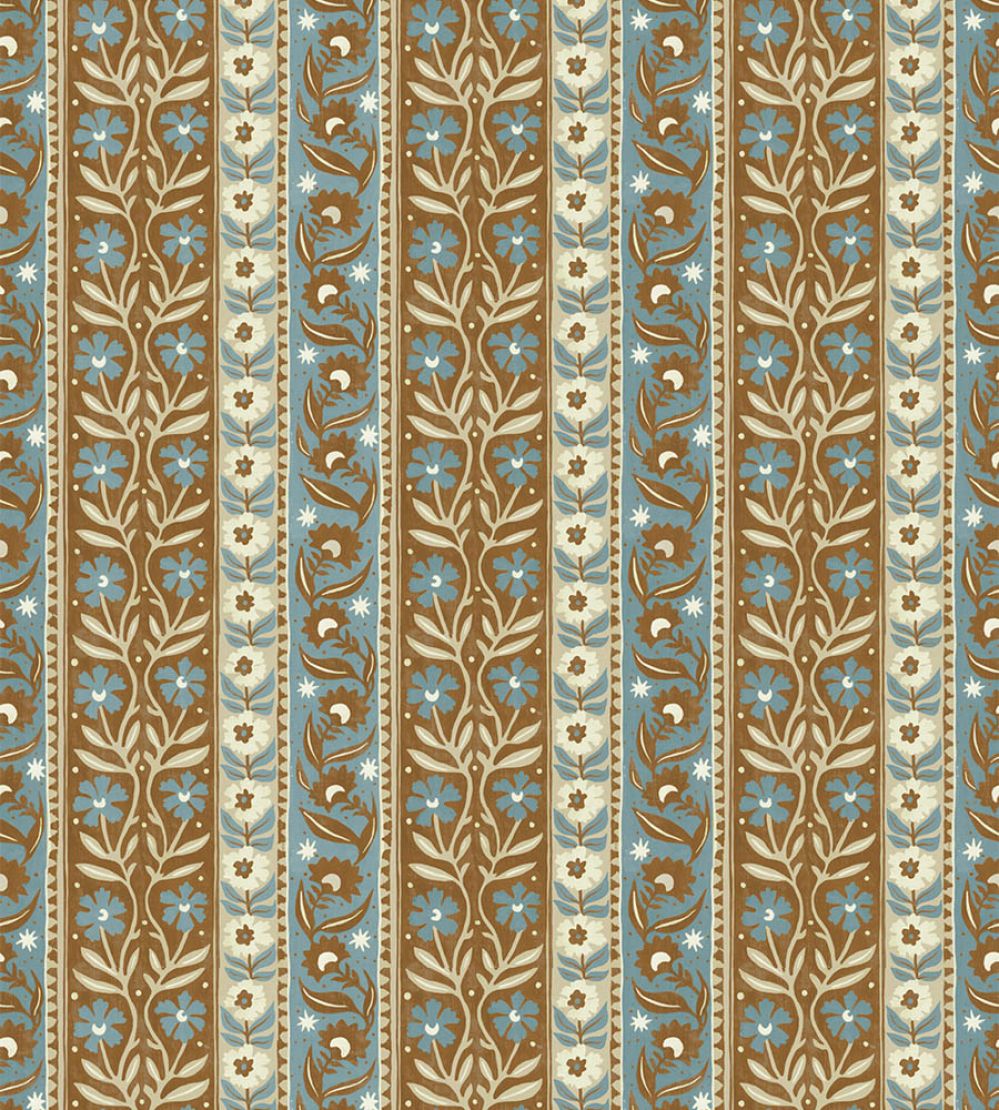 Arber Stripe Wallpaper by Josephine Munsey Brown and Blue